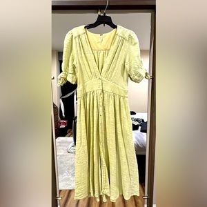 Free People Love of My Life MIDI dress (light lime yellow)
